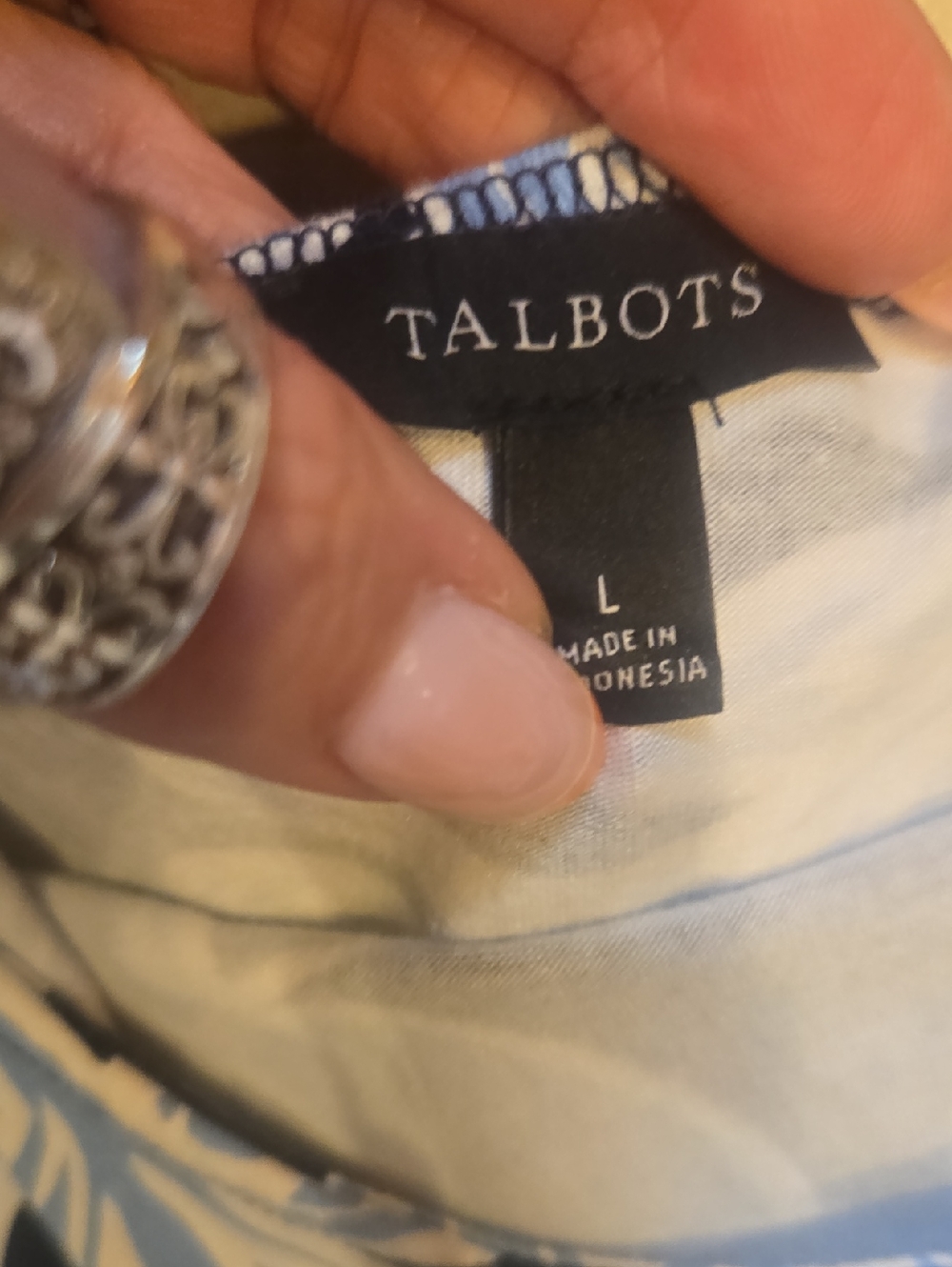 Talbot's Blue/White Dynamic Paisley Print Jersey Maxi Dress - Picture 2 of 11